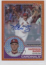 2018 Topps Silver Pack 1983 Design Chrome Orange 17/25 Harrison Bader Auto x0y
