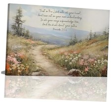 YOXORDQ Christian Bible Floral Canvas Wall Art 16"L x 12"W wildflowers