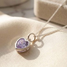 Mini Heart Alexandrite June Birthstone Necklace