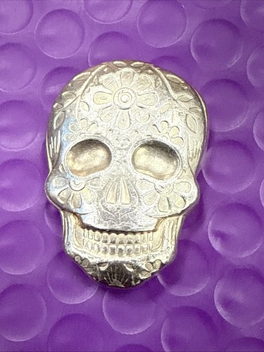 ❤️Monarch Precious Metals 2oz .999 Silver Sugar Skull Day of the Dead (2433)