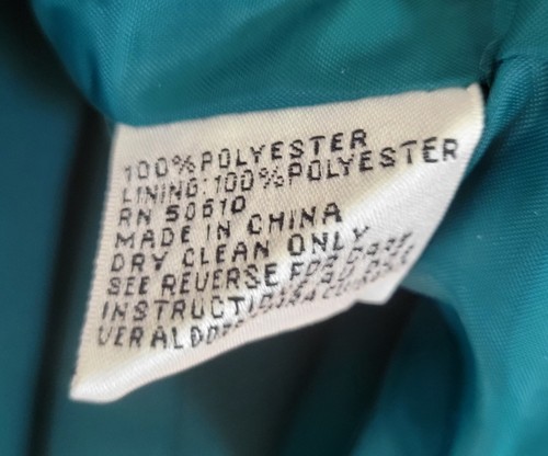 Le Suit Skirt Suit Size 12 Green Pockets Longsleeve Lined Scarf - Picture 4 of 15