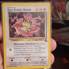 Pokémon TCG Team Rocket's Meowth 18/53 Wotc Holo Basic 40 HP Wizards