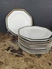 Set Of 11 Christopher Stuart Y0009 Black Dress Salad Plates 