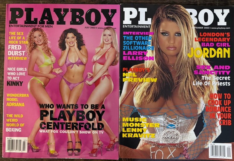 Play Boy Magazine 2 Issue Lot July 2002 & September 2002 Jordan/ Katie Price🔥👀