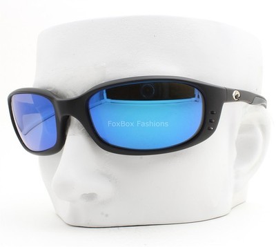 Costa Del Mar Brine Sunglasses Matte Black Blue 580G Polarized Glass with Case