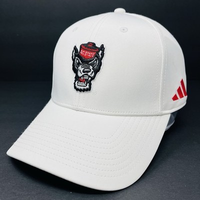 Adidas NCAA North Carolina NC State Wolfpack White Fitted Mens Hat Size S/M Read