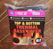 Polar Extreme Thermal Base Women's Layer 2XL Black Top/Bottom Set GMB-PDQ-WB-2XL