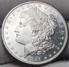 1881 S Morgan Silver Dollar, BU Uncirculated, 90% Silver US Coin, Morg-8160s3