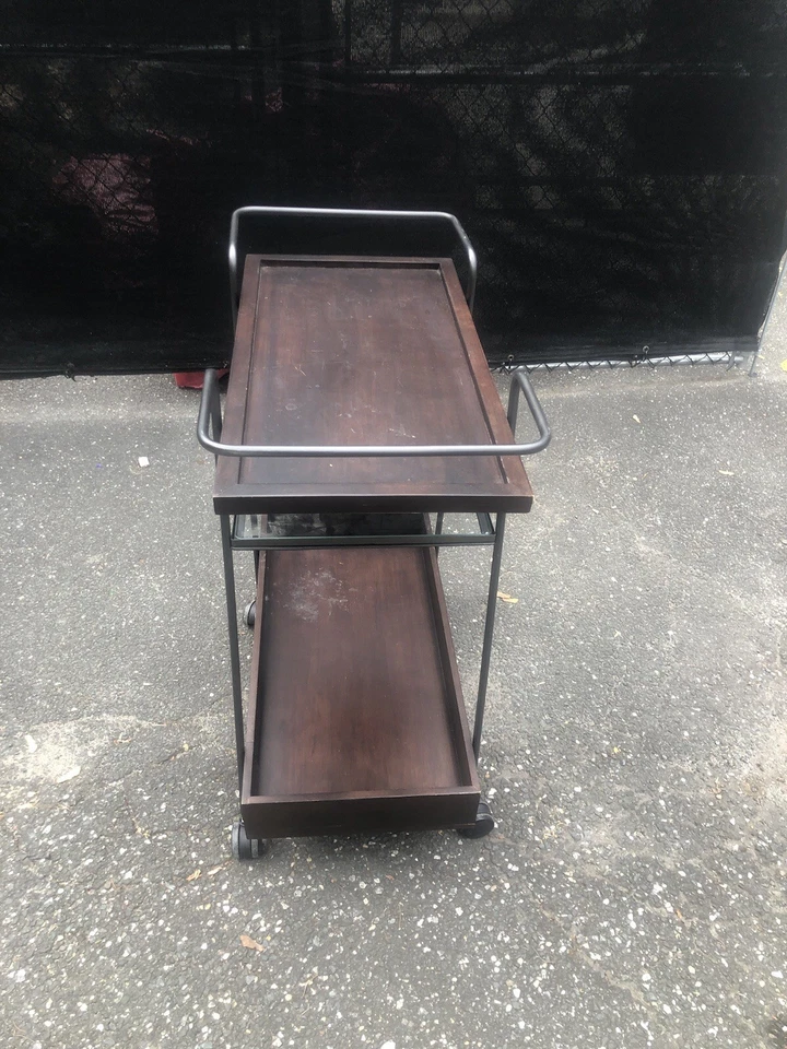 3 Shelf Bar Cart Brown - Image 4 of 4