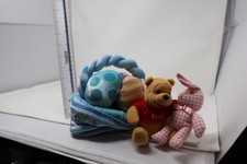 Disney Store Pooh's Friendliest Zipper Easter Basket With Pooh  Bunny Plush 8"