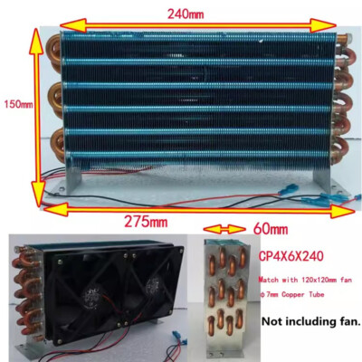 1pcs CP4X6X240 Mini Condenser Mini Radiator Copper Tube Fin Evaporator ...