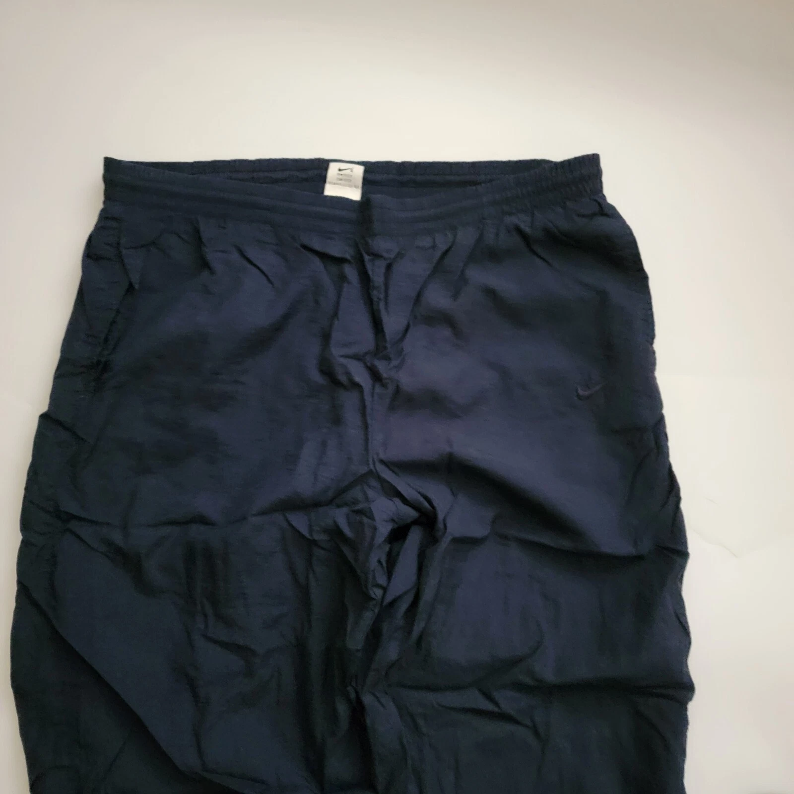 Vintage 90's Nike Pants Large Men's Nylon Track Baggy Windbreaker Joggers Blue