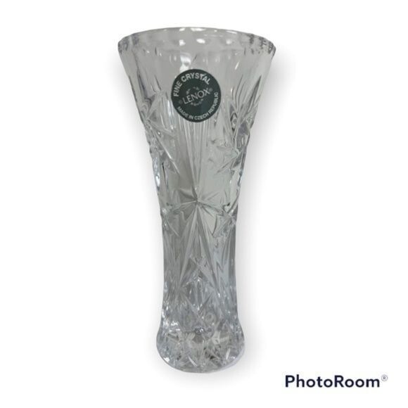 Lenox Fine Crystal Bud Vase Pinwheel Cut Design