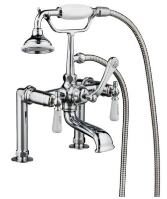 Cahaba Classic Traditional Rim-Mounted Tub Filler w/ Handshower Polished Chrome