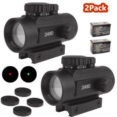 2x Tactical 1x40 Optics Red Green Dot Sight Scope Picatinny 11mm