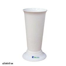 PORTAFIORI VASO PER CIMITERO CON BASE BIANCO D.21xH.47 cm