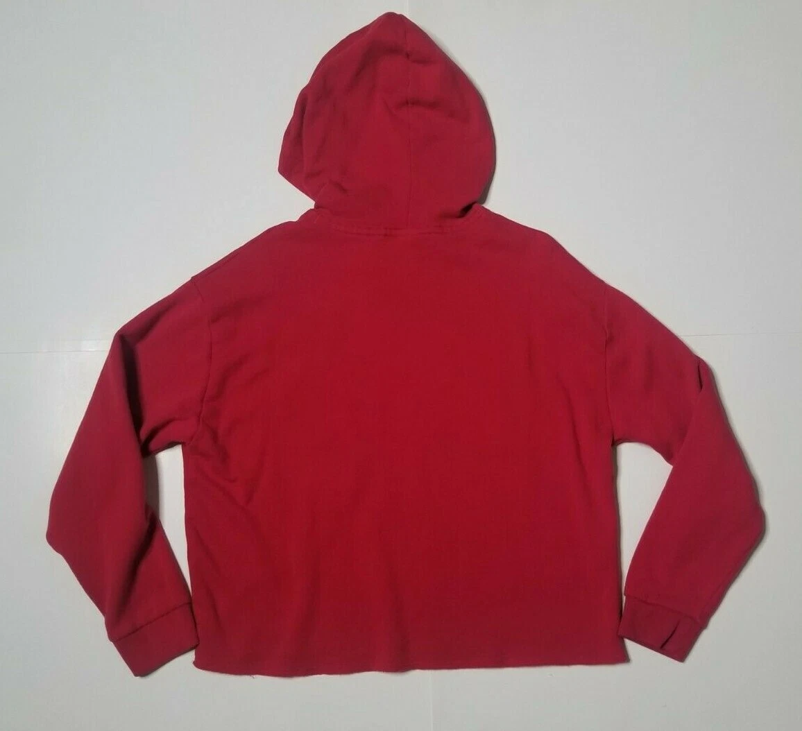 UNDERCOVER Felpa con cappuccio Victorias Secret ROSA donna L cropped pullover rosso Spellout