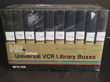 Jasco HE 10-Pack Universal VCR Library Boxes VHS / Beta Storage Boxes HE8698