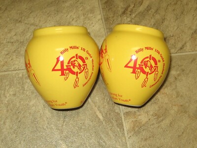 2- 40th Annv. 10K Run Billy Mills Gold Medal Vases-American Indian Youth Strong