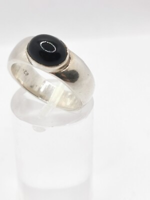 Damen Ring Onyx Edelstein 925 Silber Sterlingsilber 54