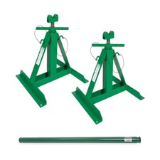 Greenlee 683 Screw Type Reel Stands Bundle w/ 684 Steel Spindle Complete Setup
