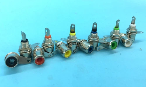 6 colors Video Audio RCA phono Chassis Panel Mount Female RCA Socket Connectors