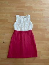 LOFT white pink color block dress size 4 sleeveless casual career I7