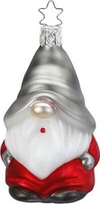 Inge Glas Mushroom Gnome Ando 10232S019 German Christmas Orn NEW w/FREE Gift Box
