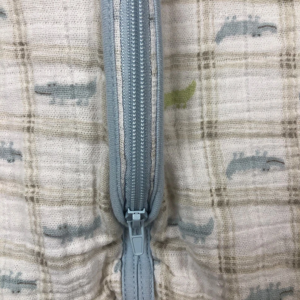 Halo Sleep Sack Medium 6-12 Months Alligator Crocodile Pattern Cream Blue Green - Image 4 of 4