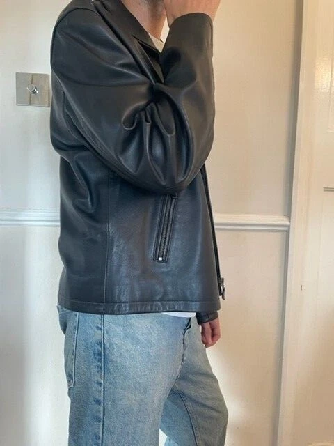 Men's designer Soft   Chocolate Brown Leather  jacket - Med NWT  RRP £349. - Image 3 of 4