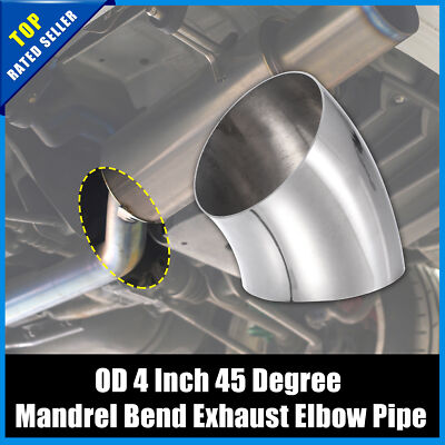 4pc Universal OD 2.5 Inch 45 Degree Bend Tube Exhaust Elbow Pipe - Foto 2