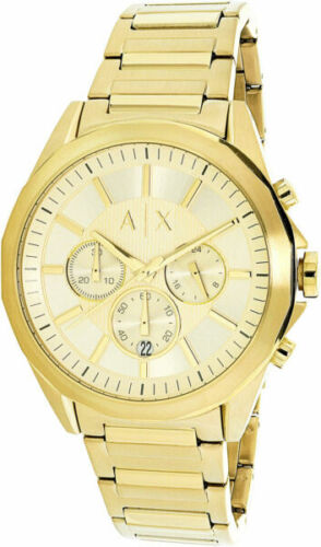 Armani Exchange Black Dial Gold-plated Men\'s Watch AX2145 | eBay
