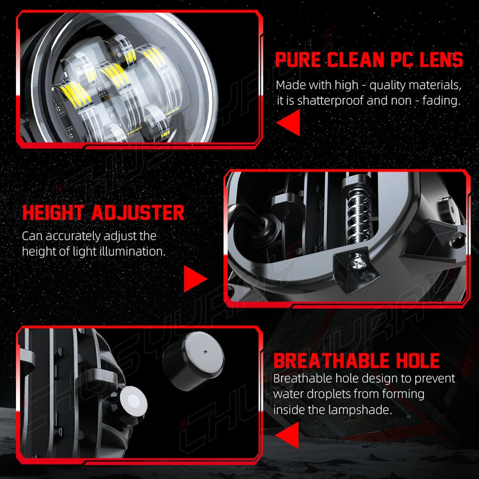 LED Driving Fog Light Lamp Front Bumper Light Driver + Right Passenger Side - Image 4 of 4