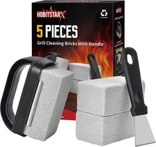 Griddle Cleaning Bricks with Handle - 3 Pack Pumice Stone for Grills