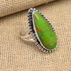 Green Copper Turquoise Gemstone Handmade 925 Sterling Silver Ring Jewelry