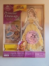 Disney Princess BELLE Magnetic Wooden Dress-up Doll 25 Clothing Pcs NEW, Sealed