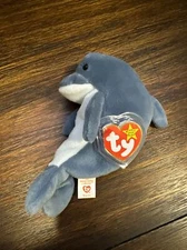 Ty Beanie Babies Echo the Dolphin with PVC, Tush Tag and Swing Tag Error