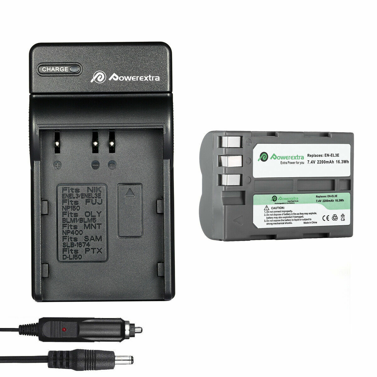 ENEL3E Battery / Charger for Nikon D50 D70 D80 D90 D100 D200 D300S