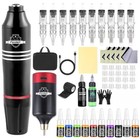 Wireless Tattoo Pen Machine Kit Complete with Power Supply Ink 10PCS Needles
