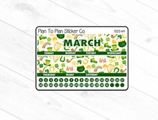 1003-4A March 7X9 Monthly View Kit Planner Stickers.