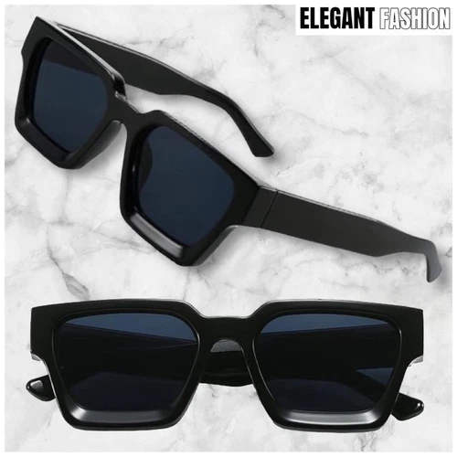 Men Classic Retro Hardcore Hip Hop Rapper SUNGLASSES Thick Black Frame Dark Lens