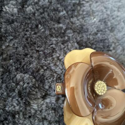 ALEXANDRE DE PARIS Brown Camellia Barrette 3.5 inch | eBay