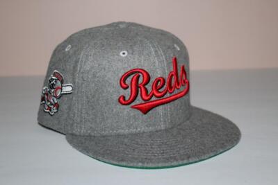 CINCINNATI REDS Melton NEW ERA 59FIFTY Fitted Hat Size 7 1/2 VINTAGE LOGO *3C