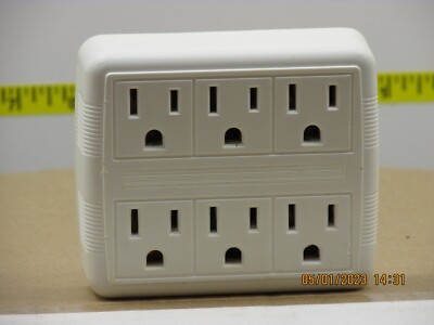 The listing is for:(1)Prime Elec.6-Outlet Wall Tap-White,Model# 001011(YLCT-7)-Y