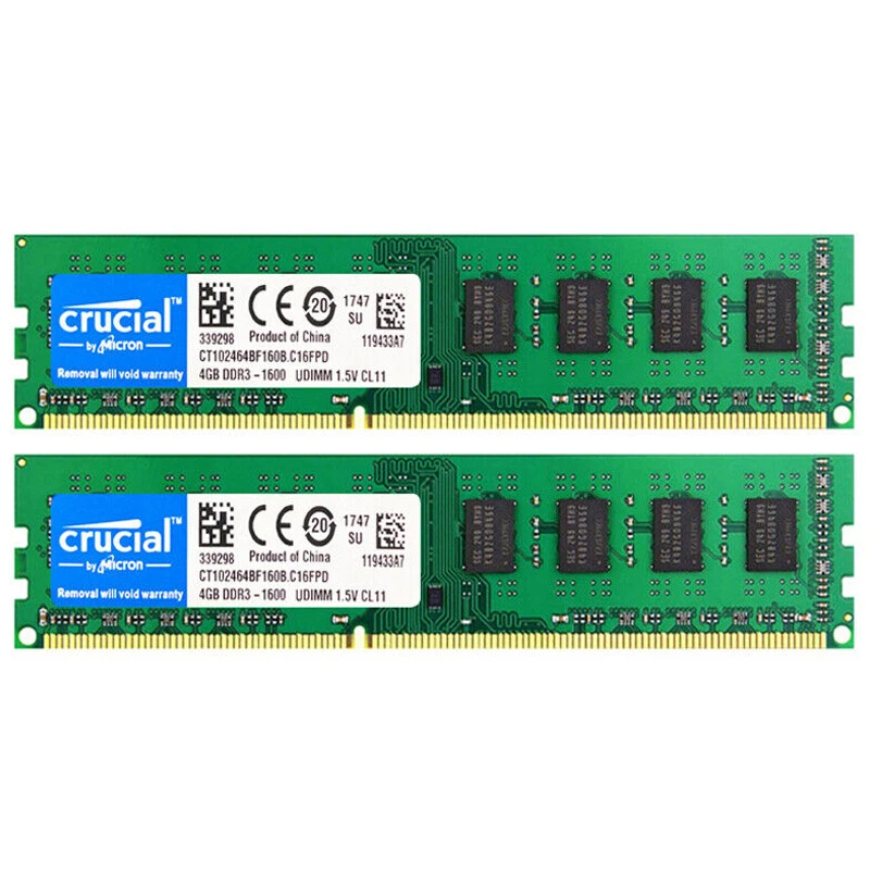 CRUCIAL DDR3 8GB 2X4GB 1600 MHz PC3-12800 Desktop Memory RAM 240pin DIMM 1.5V - Image 3 of 4