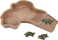 Large Reptile Bathing Pool Tortoise Food Water Bowls Ramp Feeding Dish Bowl