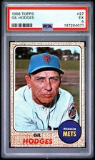 1968 Topps # 27 Gil Hodges Mets PSA EX - 5 !!!