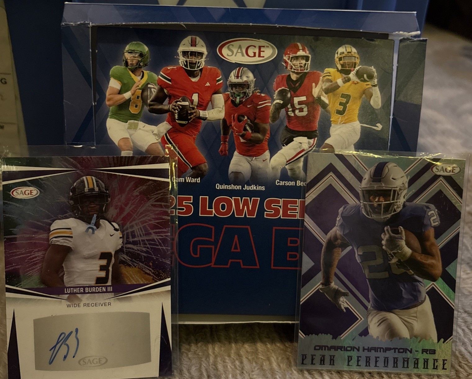Lot Of 2025 Sage Low Series Football 6 Autographed Cards