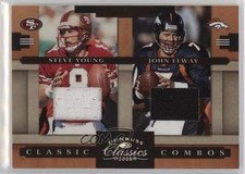 2008 Donruss Classics Classic Combos Jerseys /250 John Elway Steve Young HOF 2k3