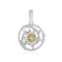 Cavill AnhäNger Gelber Beryll 925 Sterling Silber Platin 0,45Ct Zirkon